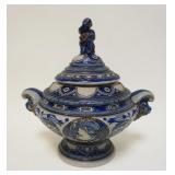 1076	GERMAN STONEWARE TUREEN, APPROXIMATELY 15 IN HIGH