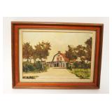 1084	OIL PAINTING ON CANVAS OF HOME IN WOODS PORTRAIT ARTIST SIGNED LOWER RIGHT, APPROXIMATELY 10 IN
