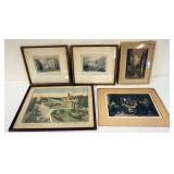 1103	LOT OF ASSORTED ANTIQUE ENGRAVINGS, LARGEST APPROXIMATELY 15 IN X 20 IN