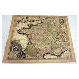 1106	ANTIQUE MAP GALLIAE FEU FRANCIAE, APPROXIMATELY 20 IN X 25 IN