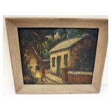 1107	WILLIAM STODDARD LOUGHRAN BUCKS COUNTY PA. ARTIST, 1901-1969, OIL ON BOARD, BERMUDA HOUSE, APPR