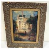 1108	WILLIAM STODDARD LOUGHRAN BUCKS COUNTY PA. ARTIST, 1901-1969, OIL ON BOARD, 1930 FREMCH CHATEAU