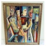 1111	WILLIAM STODDARD LOUGHRAN BUCKS COUNTY PA. ARTIST, 1901-1969, OIL ON BOARD, 1963 *ROBOTS*  , AP