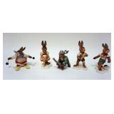 1134	GOEBEL RABBIT FIGURINES, LOT OF 5