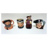 1165	LOT OF 4 ROYAL DOULTON TOBY JUGS, ARGEST APPROXIMATELY 9 IN