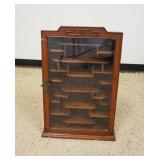 1168	ASIAN MAHOGANY HANGING DISPLAY CASE, PAGODA TOP