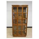 1169	DREXEL ACCOLADE INTERIOR LIT CURIO CABINET WITH INDIVIDUAL GLASS PANES AND WALNUT FINISH, APPRO