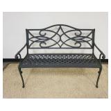 1184	CAST METAL PATIO SETTEE,  APPROXIMATELY 50 IN X 24 IN X 36 IN H