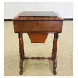 1213	VICTORIAN SEWING STAND, APPROXIMATELY 20 IN X 16 IN X 30 IN H
