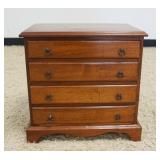 1238	4 DRAWER WALNUT MINIATURE CHEST, APPROXIMATELY 18 IN X 12 IN X 18 IN H