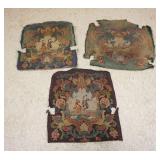 1260	3 PIECES OF ANTIQUE NEEDLEPOINT FROM CHAIR SEATS, EACH APPROXIMATELY 24 IN X 27 IN