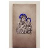 1286	SILVER ICON BOOK COVER, APPROXIMATELY 2 3/4 IN X 5 1/4 IN, MARKED 800