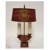 1288	TIN TOLE PAINT DECORATED TABLE LAMP, APPROXIMATELY 16 IN