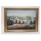1291	WILLIAM STODDARD LOUGHRAN OIL ON BOARD *FIELDS* SOMERSET CO NJ, BERNARDSVILLE NJ, 1950, APPROXI