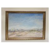 1293	WILLIAM STODDARD LOUGHRAN OIL ON BOARD *DESERT OUTSIDE PHOENIX* 1957, APPROXIMATELY 23 IN X 27 