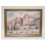 1294	WILLIAM STODDARD LOUGHRAN OIL ON BOARD *ARROYA-SALT RIVER VALLEY-I* 1957, APPROXIMATELY 23 IN X