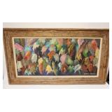 1297	WILLIAM STODDARD LOUGHRAN OIL ON BOARD *LEAFS* APPROXIMATELY 27 IN X 47 IN