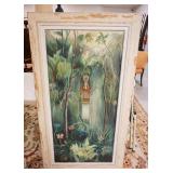 1298	WILLIAM STODDARD LOUGHRAN OIL ON BOARD ABSTRACT *GREEN MANSIONS* APPROXIMATELY 31 IN X 55 IN OV