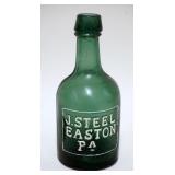 1086	ANTIQUE BEER BOTTLE J STEEL, EASTON PA, APPROXIMATELY 7 1/2 IN HIGH