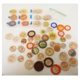 1090	ANTIQUE MILK BOTTLE CAPS LOT OF ASSORTED CAPS MOSTLY NJ, HARMONY FARMS, OXFORD NJ, ETC