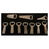 1098	ANTIQUE BEER BOTTLE & SODA ADVERTISING BOTTLE OPENERS INCLUDING HORLACHER