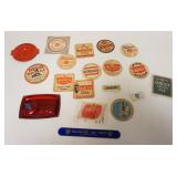 1101	LOT OF ANTIQUE BEER ADVERTISING BLOTTERS, FOAM SCRAPER & ASH TRAY