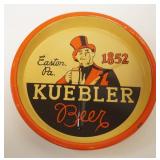 1103	ANTIQUE KUEBLER BEER TIN TIP TRAY, APPROXIMATELY 4 1/4 IN