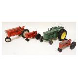 1139	LOT OF ASSORTED CAST METAL TRACTORS, LARGEST APPROXIMATELY 7 IN X 2 1/4 IN HIGH