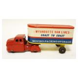 1141	TIN WYANDOTTE TOY VAN LINES TRUCK, APPROXIMATELY 8 IN X 2 IN X 4 IN HIGH