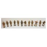 1163	LOT OF 12 ANTIQUE CAST METAL WWI SOLDIERS INFANTRY, APPROXIMATELY 3 3/4 IN HIGH