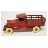1166	ANTIQUE CAST IRON TOY TRUCK, APPROXIMATELY 2 1/4 IN X 7 IN X 3 IN HIGH