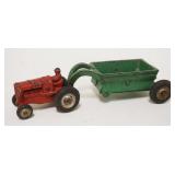 1178	ANTIQUE CAST IRON TOY TRACTOR W/CART, APPROXIMATELY 8 IN LONG X 2 IN HIGH