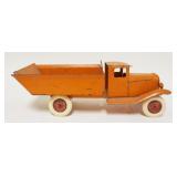1199	ANTIQUE PRESSED STEEL DUMP TRUCK, APPROXIMATELY 13 IN LONG X 5 IN HIGH