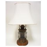 1001	LARGE BRASS NAUTICAL MARITIME SHIPS LANTERN, HAS BEEN ELECTRIFIED, APPROXIMATELY 31 IN HIGH OVE