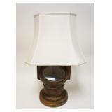 1003	LARGE BRASS & COPPER NAUTICAL MARITIME SHIPS COMPASS MOUNTED IN A BINNACLE, ELECTRIFIED FOR A L