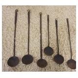 1006	HAND FORGED IRON LADLES LOT OF 6