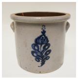 1008	ANTIQUE BLUE DECORATED 3 GAL CROCK, APPROXIMATELY 10 1/4 IN HIGH