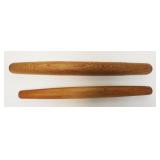 1011	ANTIQUE WOOD ROLLING PINS LOT OF 2, LARGEST APPROXIMATELY 21 1/2 IN