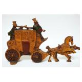 1015	ANTIQUE CAST IRON HORSE DRAWN COACH DOOR STOP, *LONDON ROYAL* APPROXIMATELY 7 1/4 IN X 12 IN
