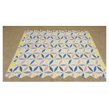 1036	ANTIQUE HAND SEWN QUILT, APPROXIMATELY 6 FT 7 IN X 5 FT