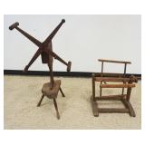 1049	PRIMITIVE LOT, 2 FLAX WINDERS