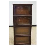 1070	NARROW 4 SECTION BARRISTER BOOKCASE, NO BASE, APPROXIMATELY 24 IN X 10 IN X 53 IN HIGH