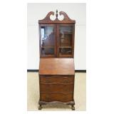 1083	NARROW MAHOGANY GOVENOR WINTHROP SECRETARY DESK, APPROXIMATELY 16 IN X 26 IN X 76 IN HIGH