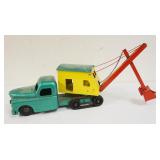1108	ANTIQUE PRESS STEEL STRUCO TOY CRANE TRUCK, APPROXIMATELY 6 IN X 28 IN X 13 IN HIGH