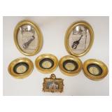 1124	GROUP OF IMAGES IN SMALL GILT FRAMES, LARGEST APPROXIMATELY 9 1/2 IN X 7 IN