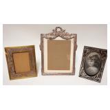 1125	LOT OF 3 METAL DRESSER FRAMES, 2 MIXED METAL, LARGEST APPROXIMATELY 13 IN HIGH