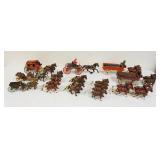 1133	LARGE LOT OF CAST IRON REPRODUCTION HORSE DRAWN TOYS & ACCESSORIES