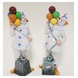 1140	PAIR OF ROYAL DOULTON *BALLOON CLOWN* FIGURES, APPROXIMATELY 10 1/4 IN HIGH
