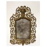 1144	ANTIQUE VICTORIAN ORNATE BRASS FRAME W/GORTESQUE FACE AT TOP, APPROXIMATELY 14 IN HIGH