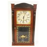 1156	ANTIQUE OGEE HALF COLUMN CLOCK WILLIAMS ORTON PRESTONS, APPROXIMATELY 32 IN HIGH